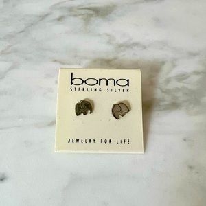 Boma sterling silver elephant stud earrings